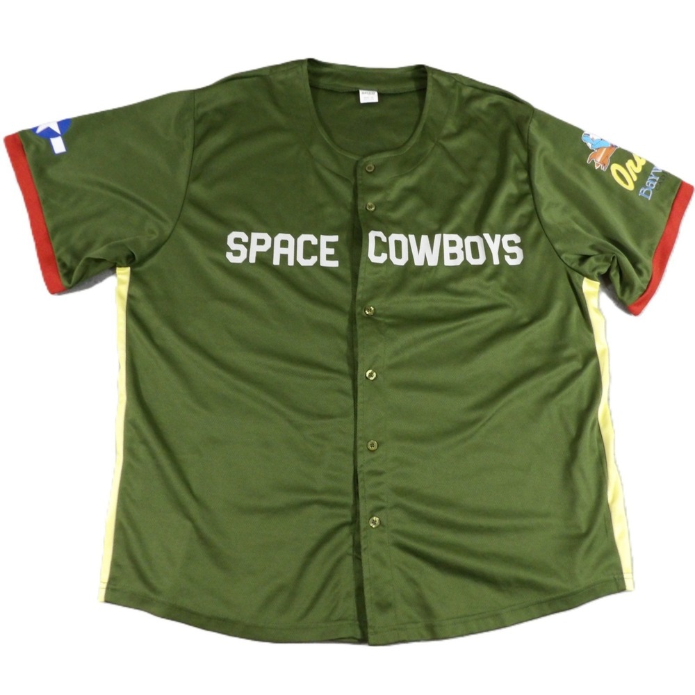 Success Brands Space Cowboys Orion Baseball Jersey Shirt XL Green Short Sleeves